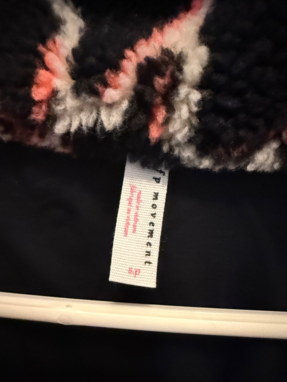 FP Movement by Free People Floral Sherpa Pullover Jacket in Cream, Black & Coral - Picture 2 of 4